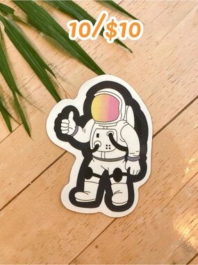 Thumbs Up Astronaut Sticker – Cute Space Explorer Vinyl Decal | Fun Space